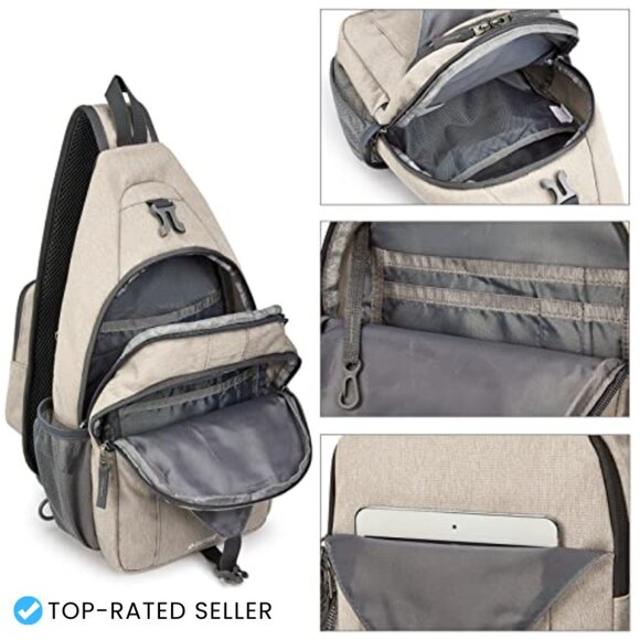 RFID Blocking Sling Backpack Crossbody Daypack Travel Hiking Minimal Water main image 5